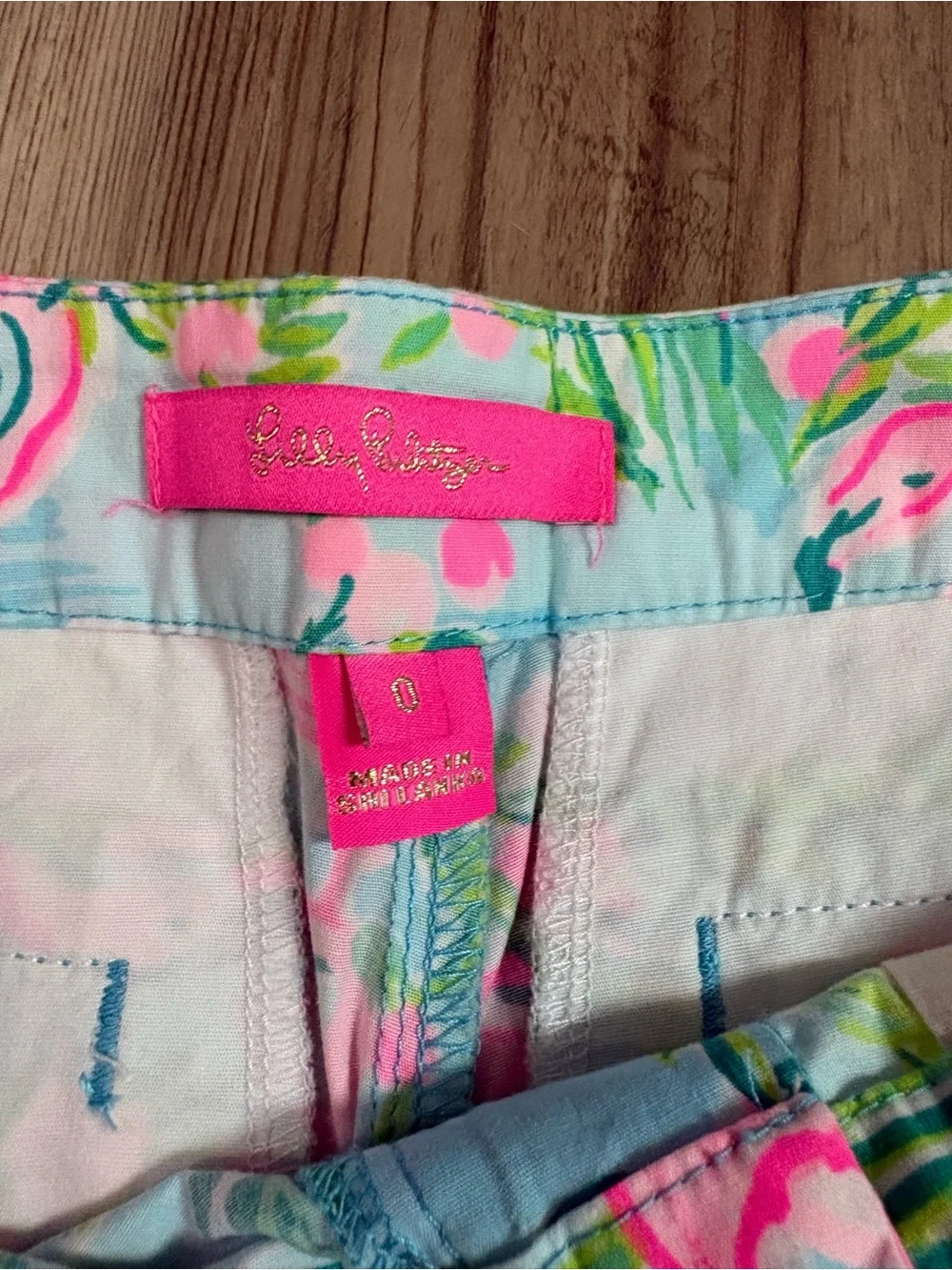 Lilly Pulitzer Pink Flamingo Scallop Hem Shorts Sz 0
